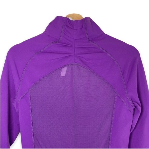 Karma Purple Ruched Mesh Panel Zip Jacket - Picture 7 of 9